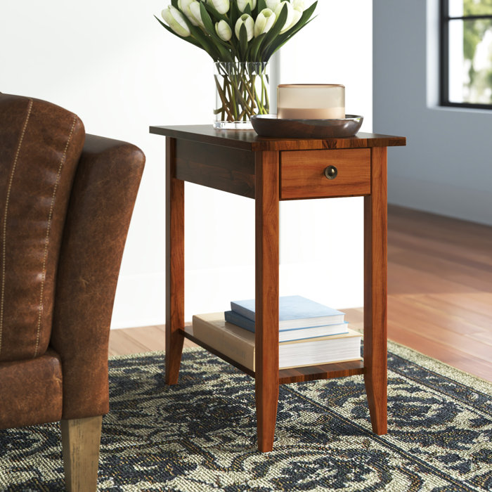 Lark Manor Aiydan 23'' Tall Solid Wood End Table with Storage & Reviews Wayfair